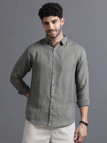 Pewter Parchment Outing Linen Shirt