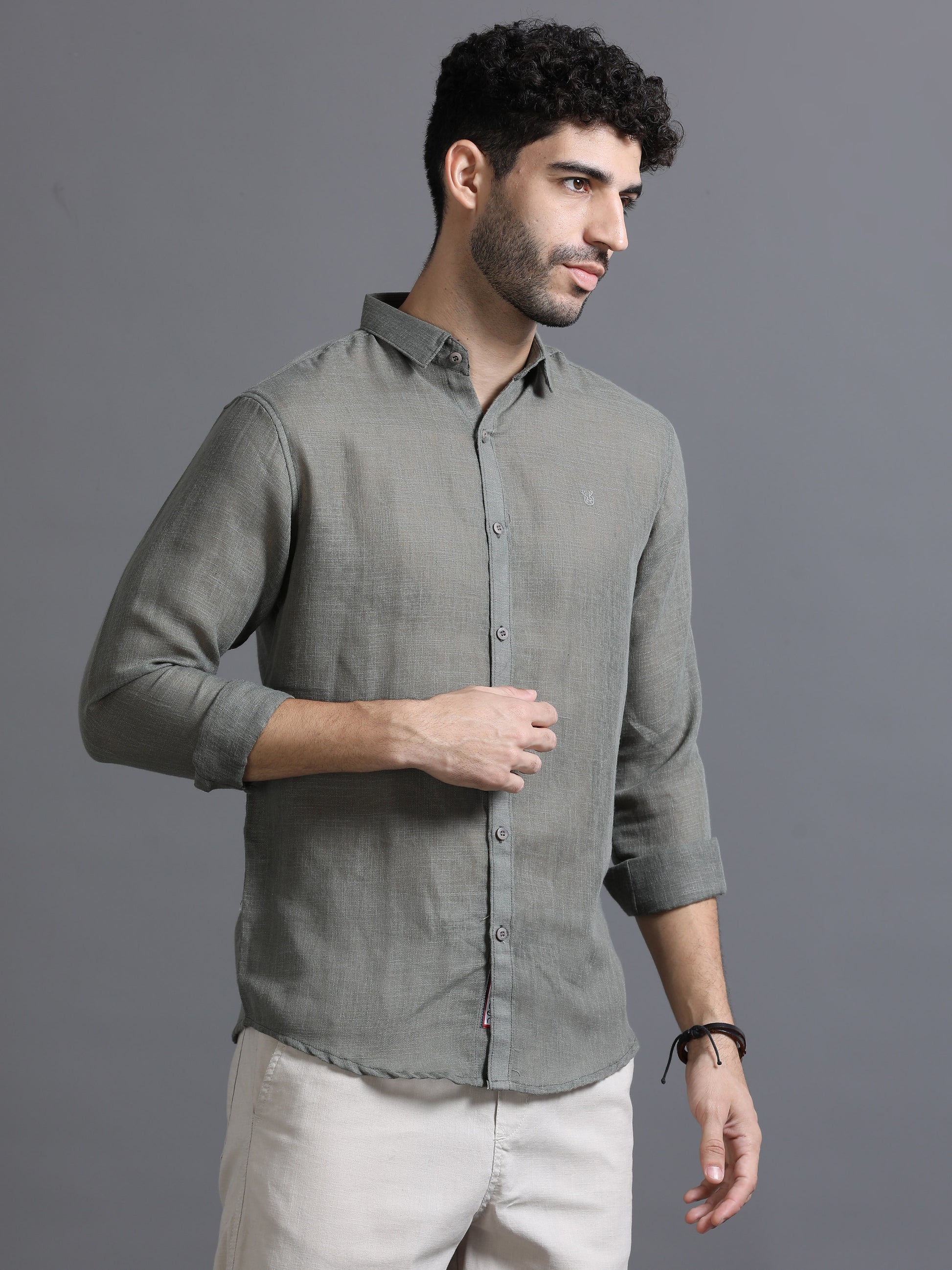 Pewter Parchment Outing Linen Shirt